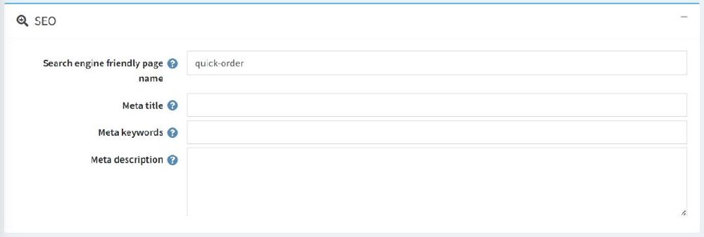 nopcommerce quick order plugin seo configuration